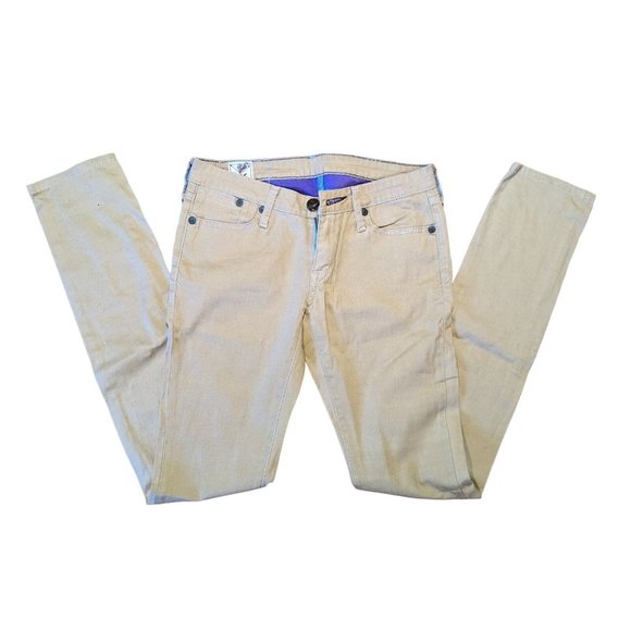4 Stroke Women's Yellow Ochre Cotton Blend Straight Leg Pant Size 28 - Picture 1 of 3